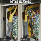 Personalized Hawthorn Football Hawks Door Cover Tropical Hibiscus Flowers - Pacific Fusion Style