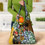 Personalized Hawthorn Football Hawks Grocery Bag Tropical Hibiscus Flowers - Pacific Fusion Style