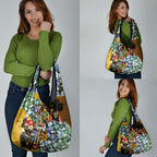 Personalized Hawthorn Football Hawks Grocery Bag Tropical Hibiscus Flowers - Pacific Fusion Style