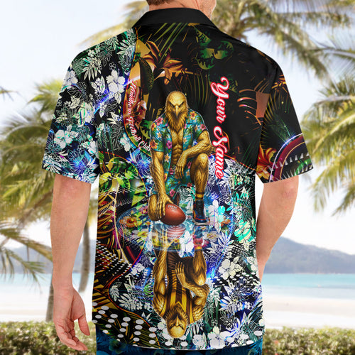 Personalized Hawthorn Football Hawks Hawaiian Shirt Tropical Hibiscus Flowers - Pacific Fusion Style