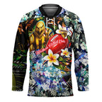 Personalized Hawthorn Football Hawks Hockey Jersey Tropical Hibiscus Flowers - Pacific Fusion Style