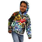 Personalized Hawthorn Football Hawks Kid Hoodie Tropical Hibiscus Flowers - Pacific Fusion Style