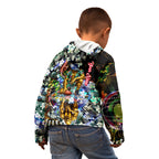 Personalized Hawthorn Football Hawks Kid Hoodie Tropical Hibiscus Flowers - Pacific Fusion Style