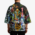 Personalized Hawthorn Football Hawks Kimono Tropical Hibiscus Flowers - Pacific Fusion Style