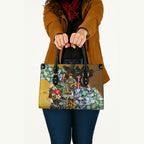 Personalized Hawthorn Football Hawks Leather Bag Tropical Hibiscus Flowers - Pacific Fusion Style