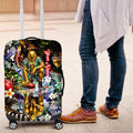 Personalized Hawthorn Football Hawks Luggage Cover Tropical Hibiscus Flowers - Pacific Fusion Style