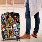 Personalized Hawthorn Football Hawks Luggage Cover Tropical Hibiscus Flowers - Pacific Fusion Style