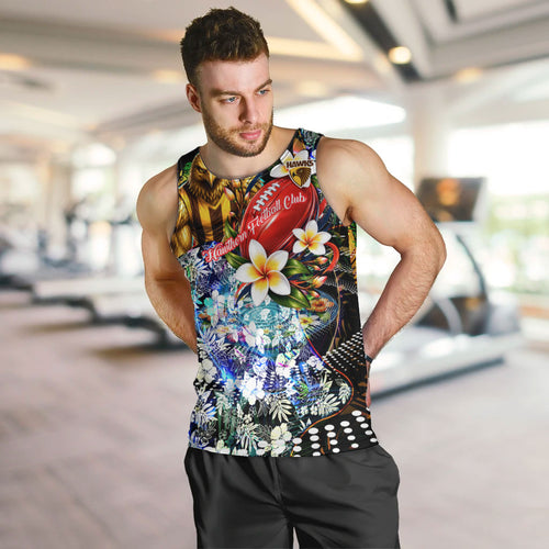 Personalized Hawthorn Football Hawks Men Tank Top Tropical Hibiscus Flowers - Pacific Fusion Style