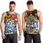 Personalized Hawthorn Football Hawks Men Tank Top Tropical Hibiscus Flowers - Pacific Fusion Style