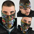 Personalized Hawthorn Football Hawks Neck Gaiter Tropical Hibiscus Flowers - Pacific Fusion Style