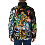Personalized Hawthorn Football Hawks Padded Jacket Tropical Hibiscus Flowers - Pacific Fusion Style