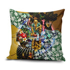 Personalized Hawthorn Football Hawks Pillow Cover Tropical Hibiscus Flowers - Pacific Fusion Style