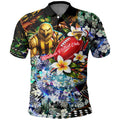 Personalized Hawthorn Football Hawks Polo Shirt Tropical Hibiscus Flowers - Pacific Fusion Style