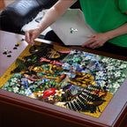 Personalized Hawthorn Football Hawks Puzzle Tropical Hibiscus Flowers - Pacific Fusion Style