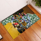 Personalized Hawthorn Football Hawks Rubber Doormat Tropical Hibiscus Flowers - Pacific Fusion Style