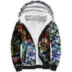 Personalized Hawthorn Football Hawks Sherpa Hoodie Tropical Hibiscus Flowers - Pacific Fusion Style