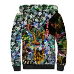 Personalized Hawthorn Football Hawks Sherpa Hoodie Tropical Hibiscus Flowers - Pacific Fusion Style