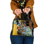 Personalized Hawthorn Football Hawks Shoulder Handbag Tropical Hibiscus Flowers - Pacific Fusion Style