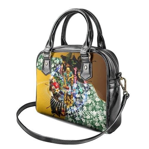 Personalized Hawthorn Football Hawks Shoulder Handbag Tropical Hibiscus Flowers - Pacific Fusion Style