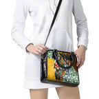 Personalized Hawthorn Football Hawks Shoulder Handbag Tropical Hibiscus Flowers - Pacific Fusion Style