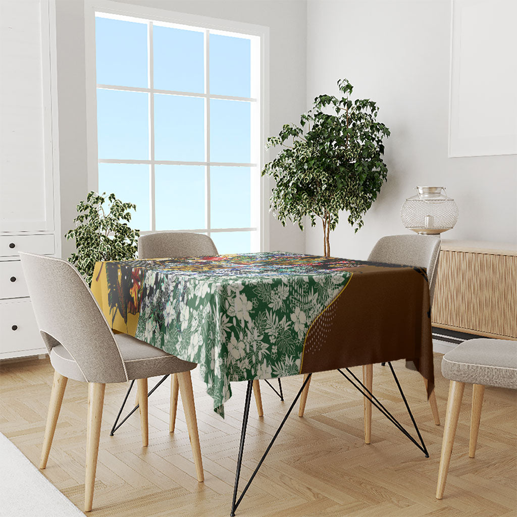 Personalized Hawthorn Football Hawks Tablecloth Tropical Hibiscus Flowers - Pacific Fusion Style