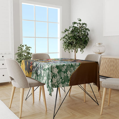 Personalized Hawthorn Football Hawks Tablecloth Tropical Hibiscus Flowers - Pacific Fusion Style