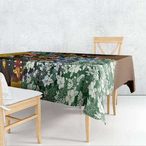 Personalized Hawthorn Football Hawks Tablecloth Tropical Hibiscus Flowers - Pacific Fusion Style