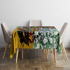 Personalized Hawthorn Football Hawks Tablecloth Tropical Hibiscus Flowers - Pacific Fusion Style