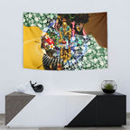 Personalized Hawthorn Football Hawks Tapestry Tropical Hibiscus Flowers - Pacific Fusion Style