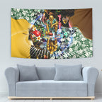 Personalized Hawthorn Football Hawks Tapestry Tropical Hibiscus Flowers - Pacific Fusion Style