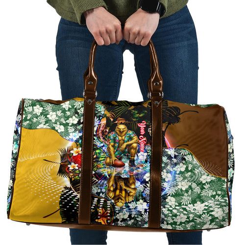 Personalized Hawthorn Football Hawks Travel Bag Tropical Hibiscus Flowers - Pacific Fusion Style