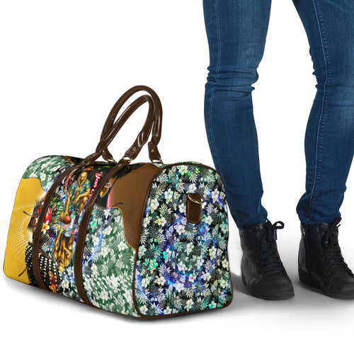 Personalized Hawthorn Football Hawks Travel Bag Tropical Hibiscus Flowers - Pacific Fusion Style
