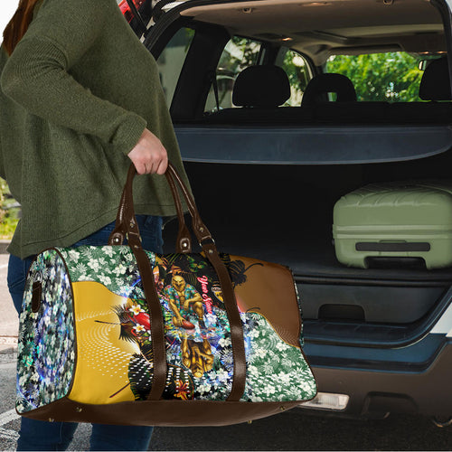 Personalized Hawthorn Football Hawks Travel Bag Tropical Hibiscus Flowers - Pacific Fusion Style