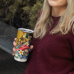 Personalized Hawthorn Football Hawks Tumbler Cup Tropical Hibiscus Flowers - Pacific Fusion Style