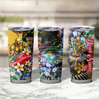 Personalized Hawthorn Football Hawks Tumbler Cup Tropical Hibiscus Flowers - Pacific Fusion Style