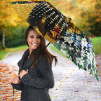 Personalized Hawthorn Football Hawks Umbrella Tropical Hibiscus Flowers - Pacific Fusion Style