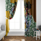 Personalized Hawthorn Football Hawks Window Curtain Tropical Hibiscus Flowers - Pacific Fusion Style
