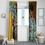 Personalized Hawthorn Football Hawks Window Curtain Tropical Hibiscus Flowers - Pacific Fusion Style