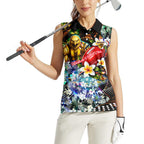 Personalized Hawthorn Football Hawks Women Sleeveless Polo Shirt Tropical Hibiscus Flowers - Pacific Fusion Style