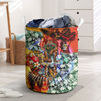 Personalized Richmond Football Tigers Laundry Basket Tropical Hibiscus Flowers - Pacific Fusion Style