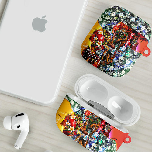 Personalized Richmond Football Tigers AirPods Case Tropical Hibiscus Flowers - Pacific Fusion Style