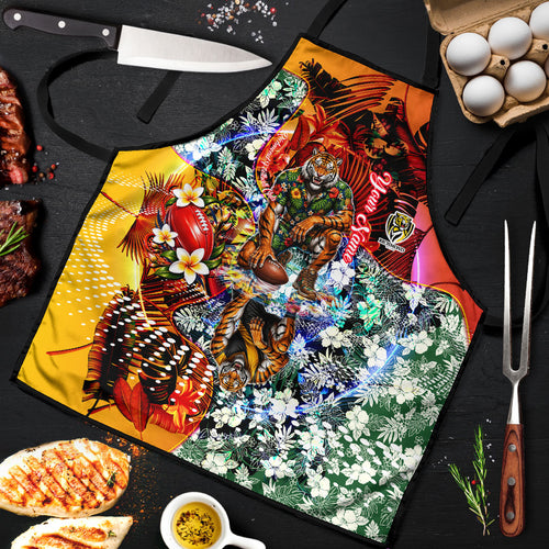 Personalized Richmond Football Tigers Apron Tropical Hibiscus Flowers - Pacific Fusion Style