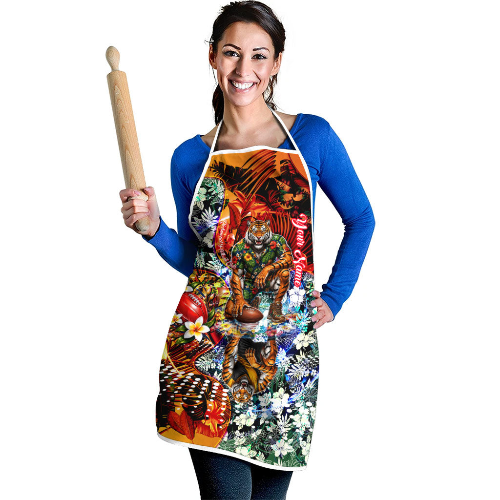 Personalized Richmond Football Tigers Apron Tropical Hibiscus Flowers - Pacific Fusion Style