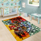 Personalized Richmond Football Tigers Area Rug Tropical Hibiscus Flowers - Pacific Fusion Style