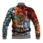 Personalized Richmond Football Tigers Baseball Jacket Tropical Hibiscus Flowers - Pacific Fusion Style