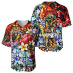 Personalized Richmond Football Tigers Baseball Jersey Tropical Hibiscus Flowers - Pacific Fusion Style