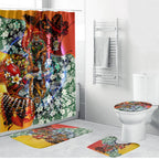 Personalized Richmond Football Tigers Bathroom Set Tropical Hibiscus Flowers - Pacific Fusion Style
