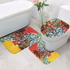 Personalized Richmond Football Tigers Bathroom Set Tropical Hibiscus Flowers - Pacific Fusion Style