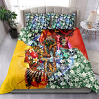 Personalized Richmond Football Tigers Bedding Set Tropical Hibiscus Flowers - Pacific Fusion Style