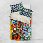 Personalized Richmond Football Tigers Bedding Set Tropical Hibiscus Flowers - Pacific Fusion Style